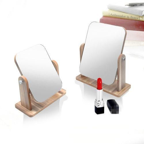 Miroir de Maquillage rectangulaire en bois miroir de bureau rotatif Miroir de table