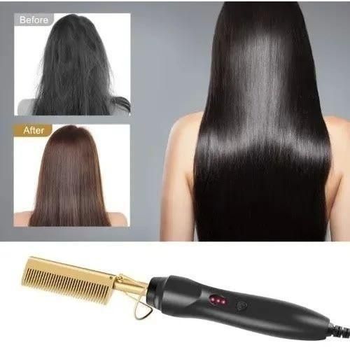 Peigne chauffant pour cheveux lisses, Styler, fer à frise humide et sèche
