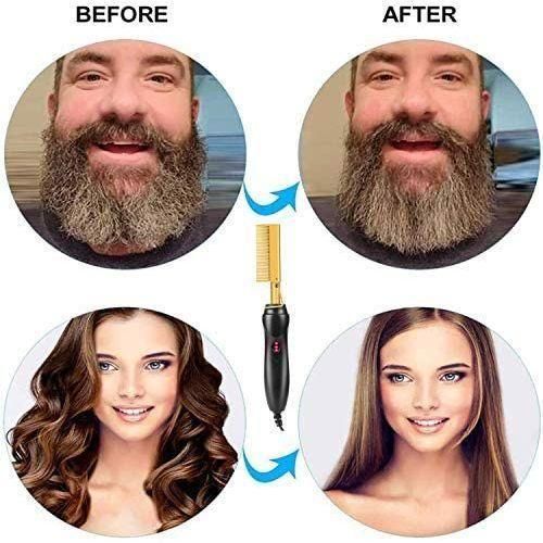 Peigne chauffant pour cheveux lisses, Styler, fer à frise humide et sèche