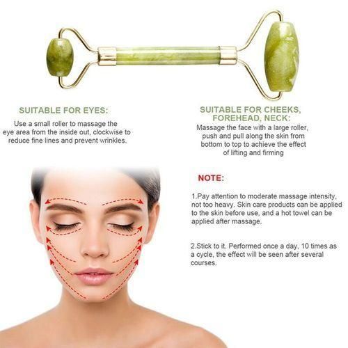Masseur à rouleau de Jade pour le visage, outil de massage, Jade roller + Cadeau