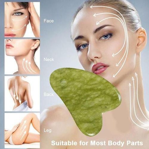 Outil de massage en pierre de Jade Gua Sha x2