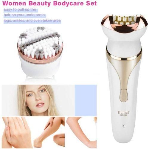 Partagez ce produit    Kemei KM-296 Rasoir électrique rechargeable pour femmes, épilateur électrique 4 en 1