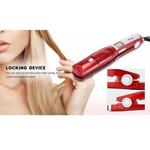 Kemei Lisseur brosse de Cheveux Vapeur En Céramique Professionnel plaque