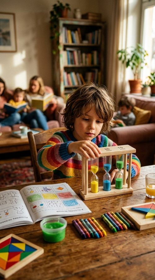 Sablier triple minuterie en bois – Gestion du temps élégante et efficace