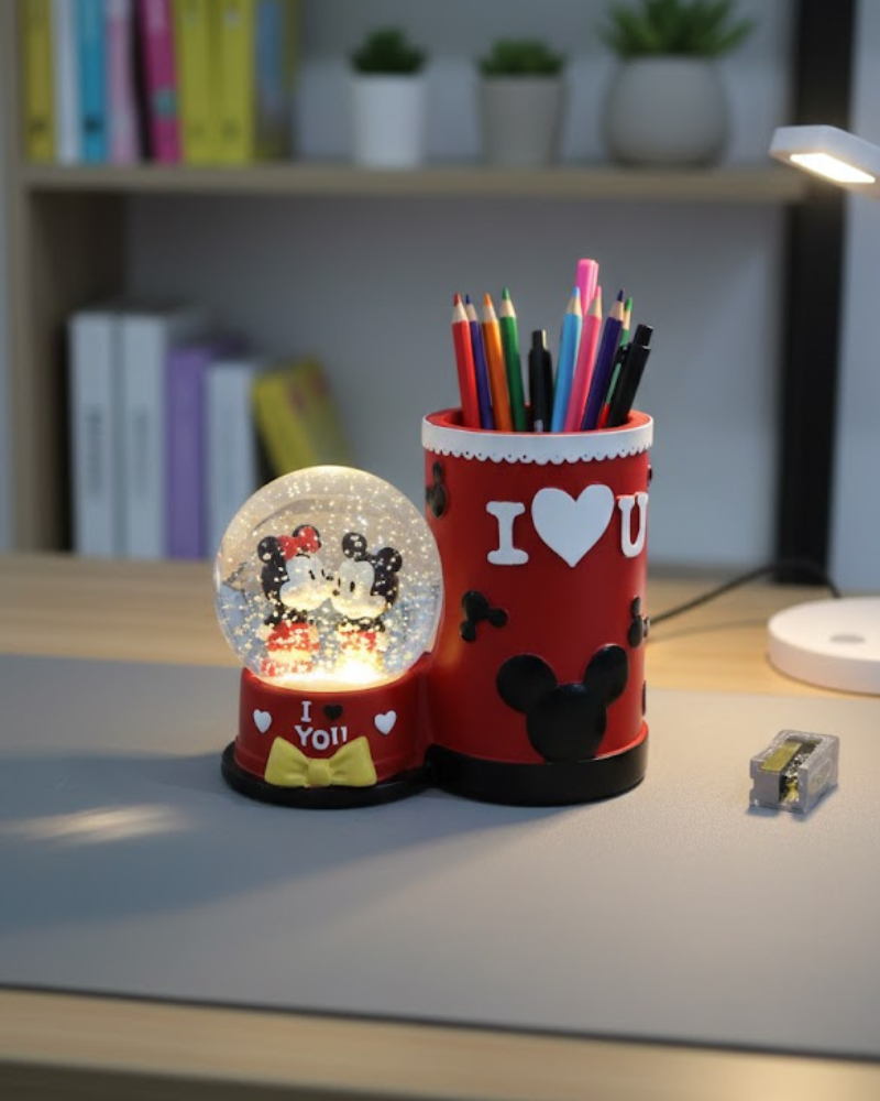 Organisateurs de Bureau Enchantés avec Boule à Neige