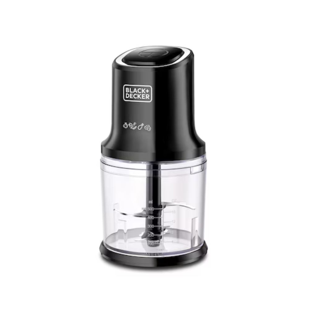 BLACK+DECKER Hachoir Vertical Fonction Pulse 500W Bol 900ml, 4 Lames Inox, FC500-B5