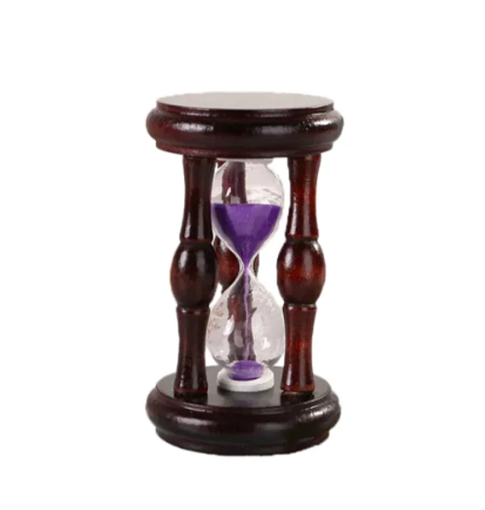 mini sablier en bois antique pour décoration de bureau