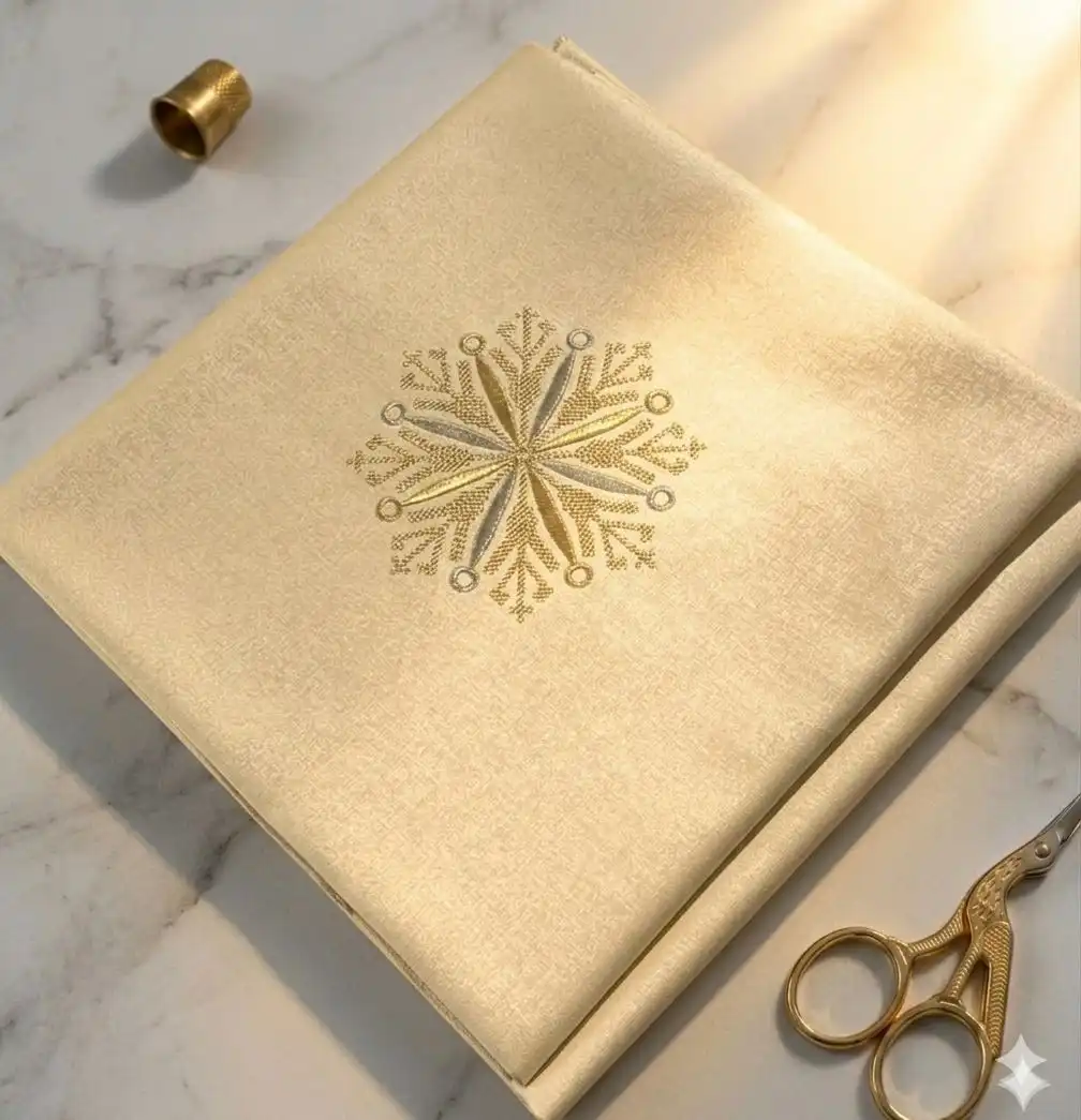 Nappe carrée -simili cuir (1,5 kg) premum- 8 broderies Sam hor - 1.45cm/1,40cm- Anti tache-lavable -table ronde ou carré-beige