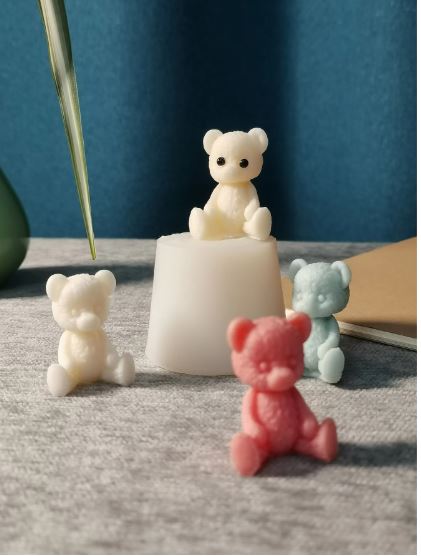 Image de 1 Moule En Silicone En Forme D'un Ours Pour La Fabrication De Savon bougie