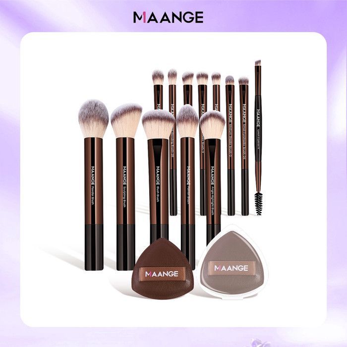Image de 13pcs Make-up brush with 2pcs puff and bag - Unbranded