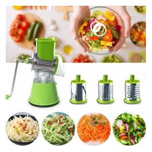 Image de 3 en 1 - Mandoline multifonction - Râpe manuelle et rotative - Avec 3 lames de hachoir - Unbranded
