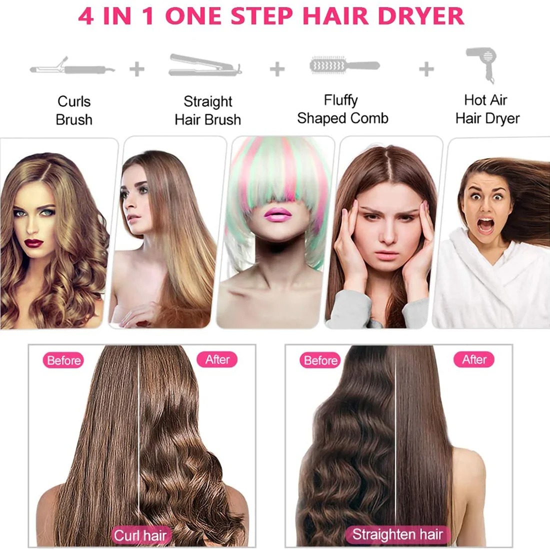 Image de 5 en 1 Hair Airwrap Styler Fer à lisser professionnel Curler Styling - Unbranded