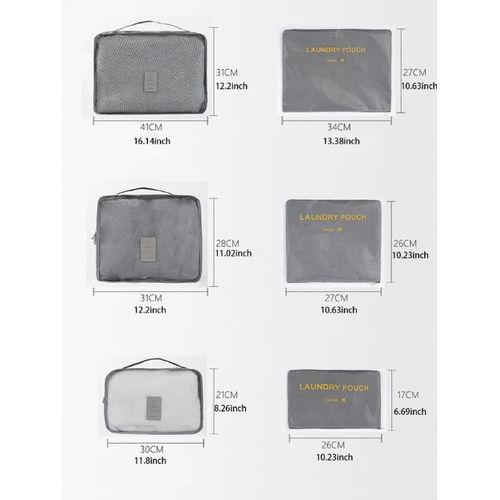 Image de 6 pièces Sac d'emballage de voyage à lettres, sacs de rangement, valise - Unbranded