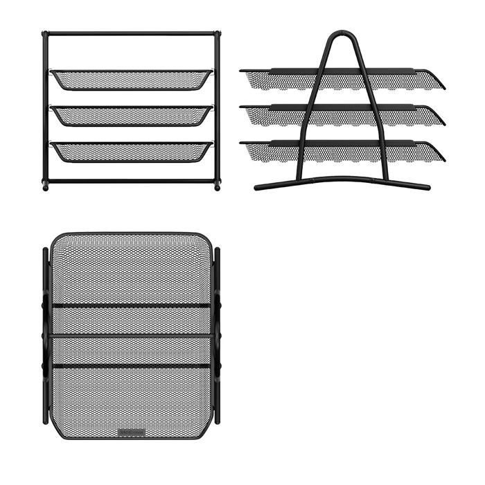 Image de Accueil organisateur courrier 3 niveaux métal noir ErichKrause - Unbranded