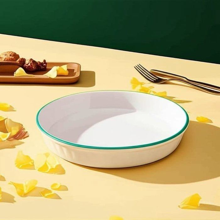 Image de Assiette creuse ronde design – Résistante aux rayures, compatible lave-vaisselle, idéale pour salades et soupes - Unbranded