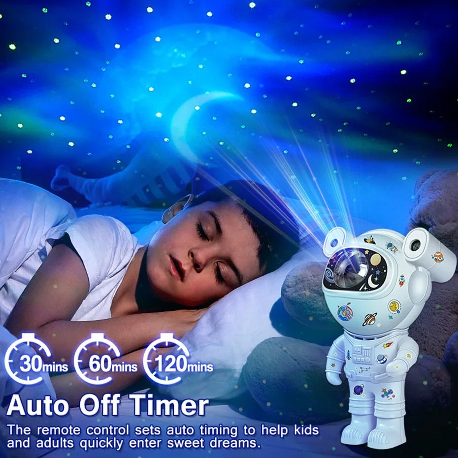 Image de Astronaut – Lampe de Nuit avec Haut-Parleur Bluetooth et Contrôle à Distance 360° - Unbranded