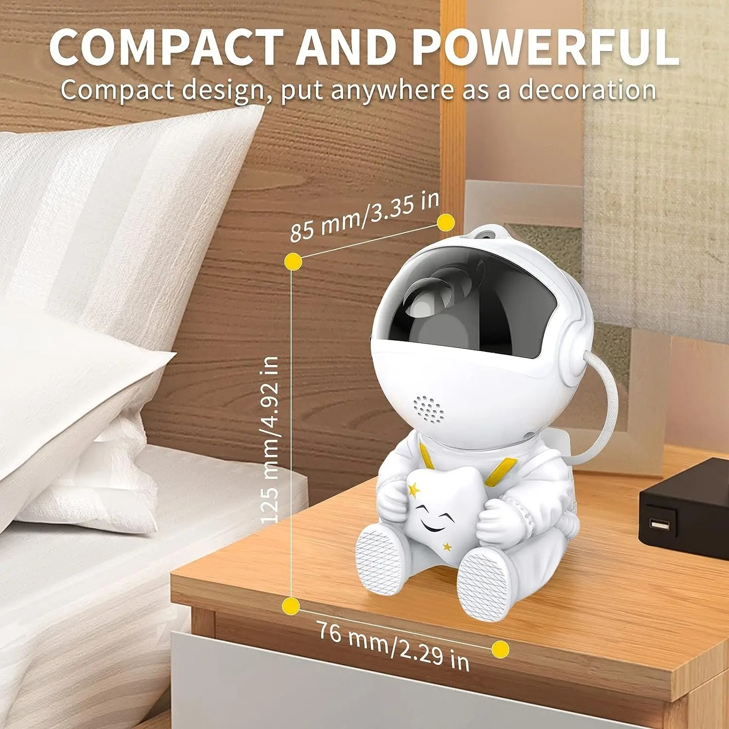 Image de Astronaut – Lampe de Nuit avec Haut-Parleur Bluetooth et Contrôle à Distance 360° - Unbranded