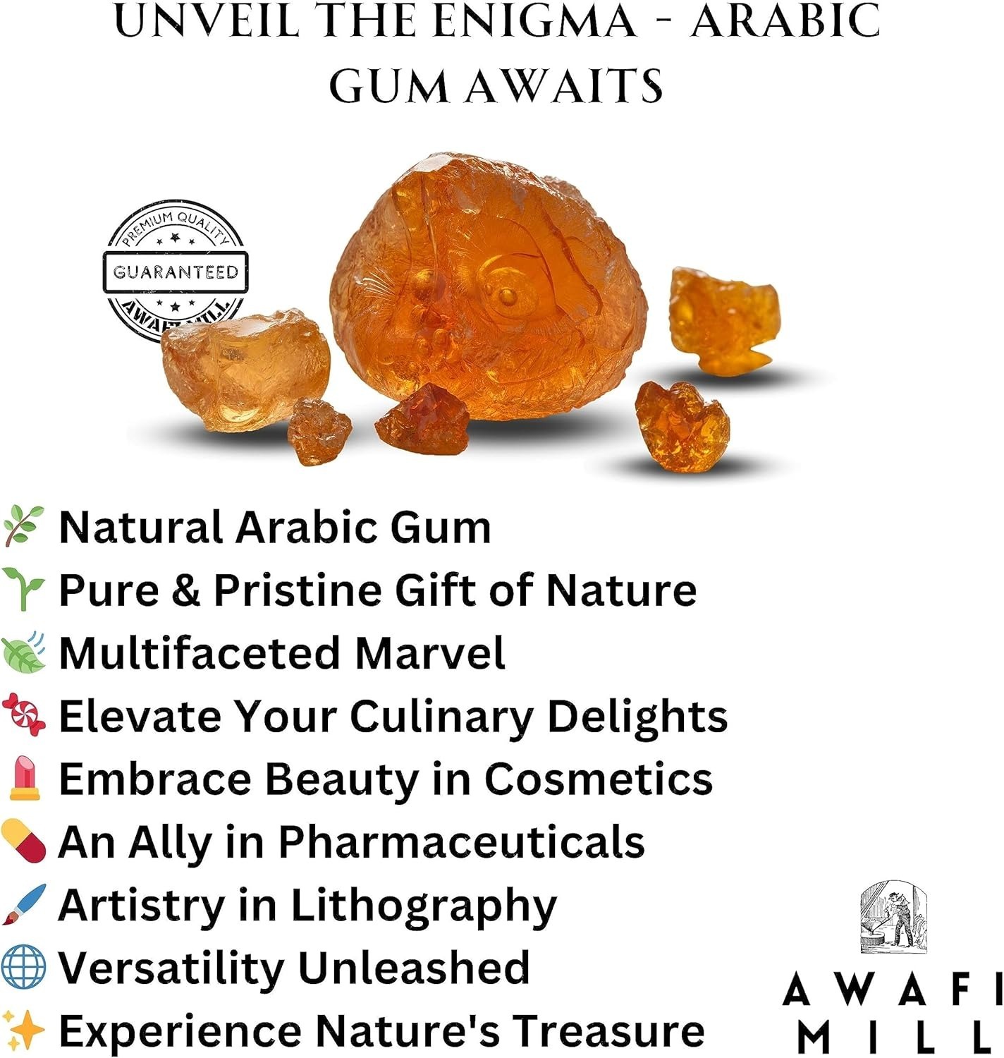 Image de Awafi Mill Gomme Arabe Épaississante / 1kg - Unbranded