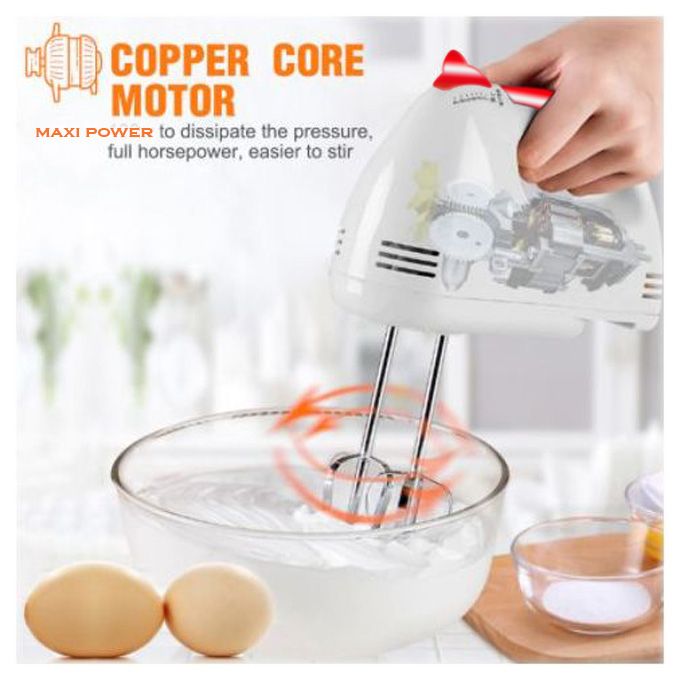 Image de Batteur Mixeur Mélangeur Stéréo 7 Vitesses - 2 Fouets et 2 Crochets à Pâte - Haute Qualité - Unbranded