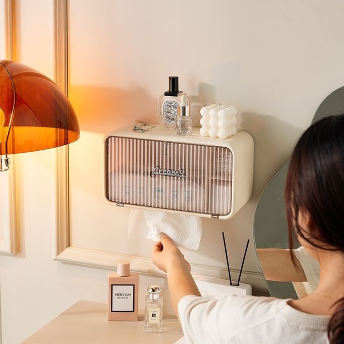 Image de Boîte de Rangement Murale – Organiseur de Salle de Bain - Unbranded