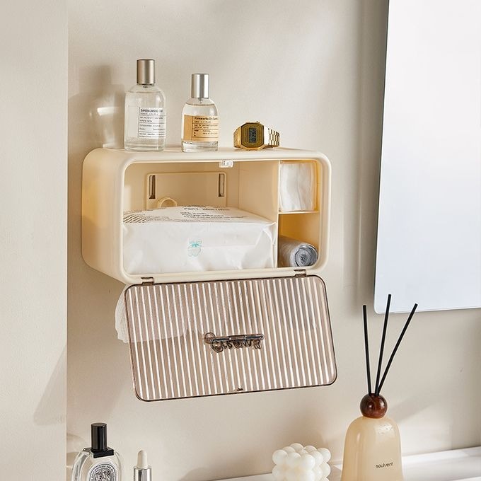 Image de Boîte de Rangement Murale – Organiseur de Salle de Bain - Unbranded