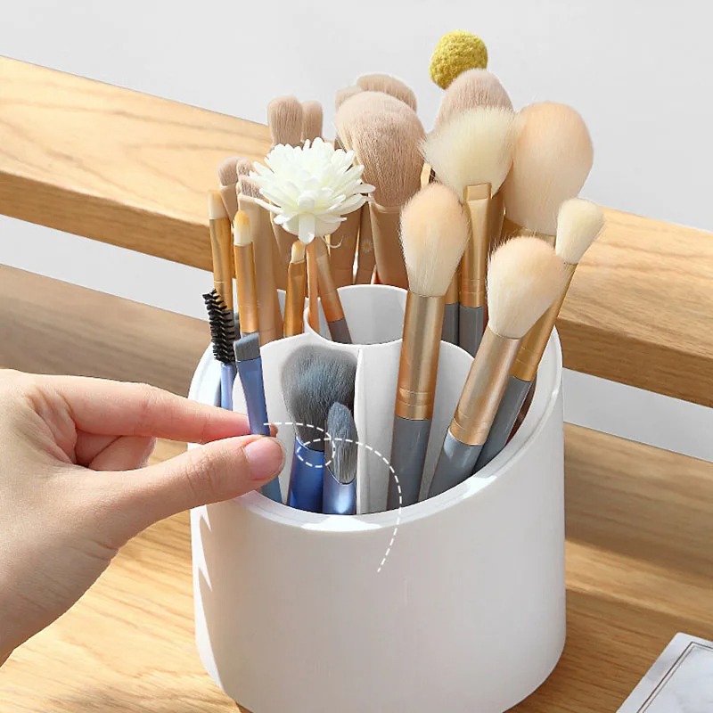 Image de Boîte de Rangement Rotative 360° pour Pinceaux de Maquillage, Organisateur Multifonction pour Cosmétique - Unbranded
