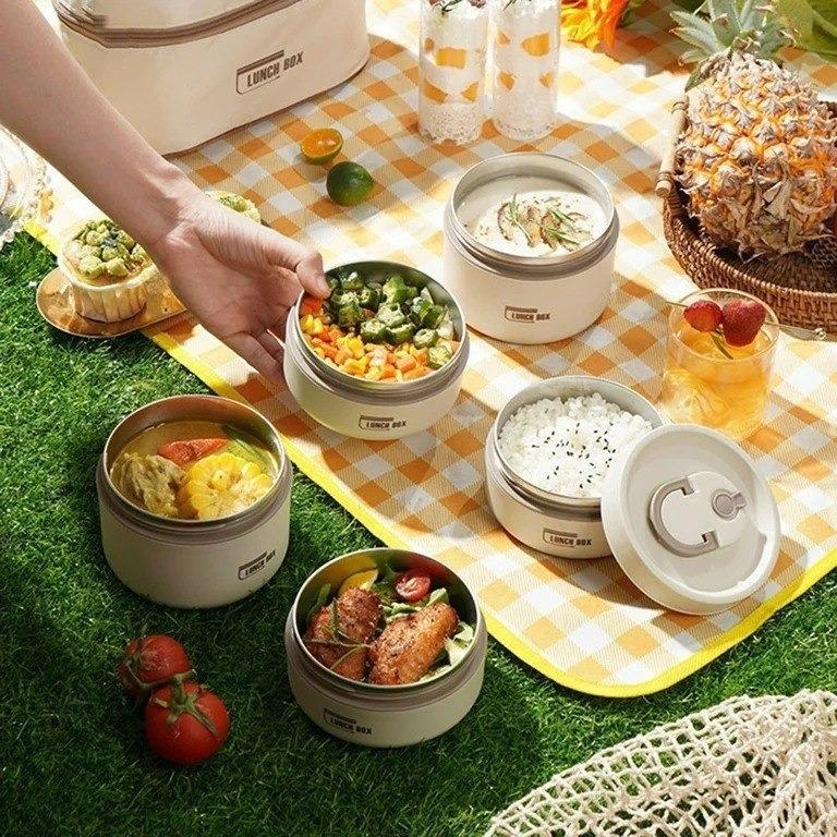 Image de Boîte-Repas Isotherme, Lunch Box Isotherme Portable En Acier Inoxydable - Unbranded