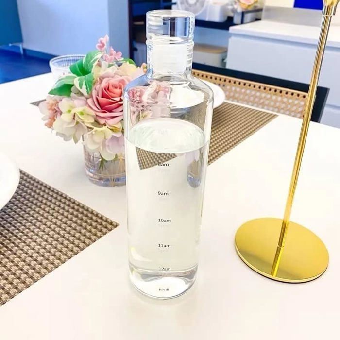 Image de Bouteille d'eau en verre résistant transparent -adultes et enfants, les voyages, la gym, le quotidien -600Ml-couleurs aléatoires