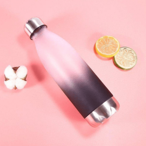 Image de Bouteille d'eau isotherme - Sport - 500ml - Plastique sans BPA - Couverture inoxydable - Couleurs aléatoires - Unbranded