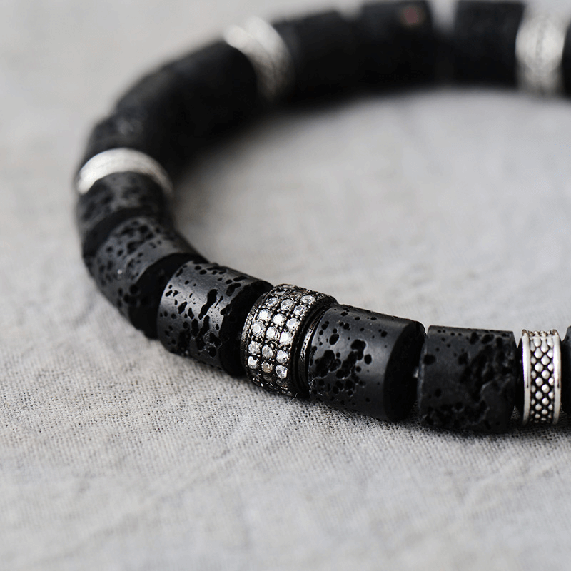 Image de Bracelet Brelogue en Pierre de Lave - Unbranded