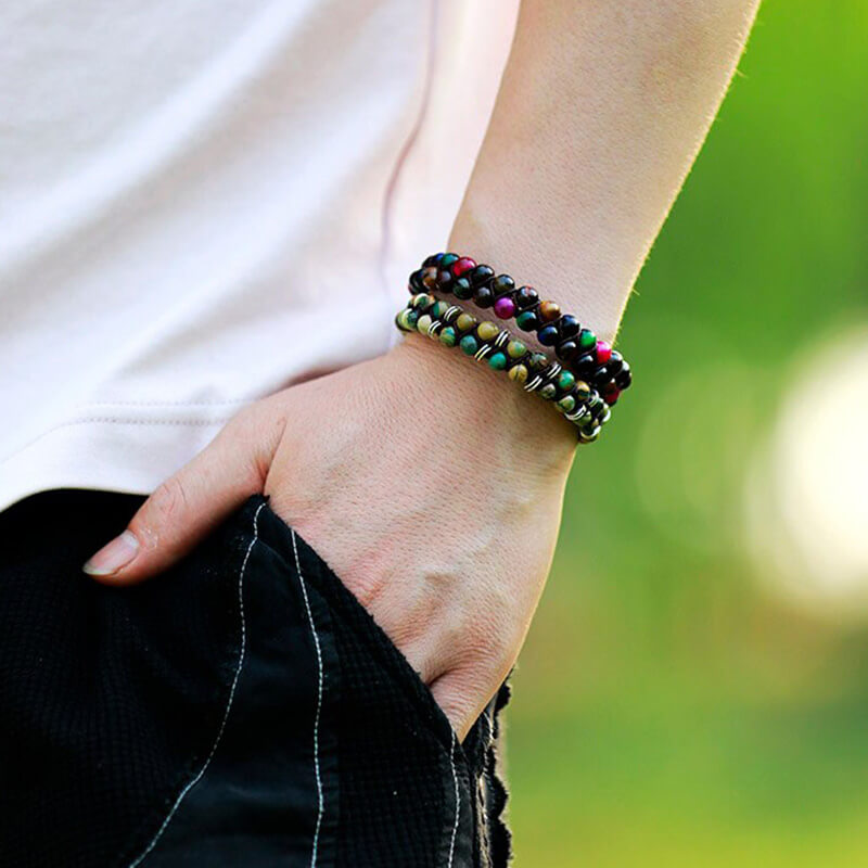 Image de Bracelet Tressé en Jaspe - Unbranded