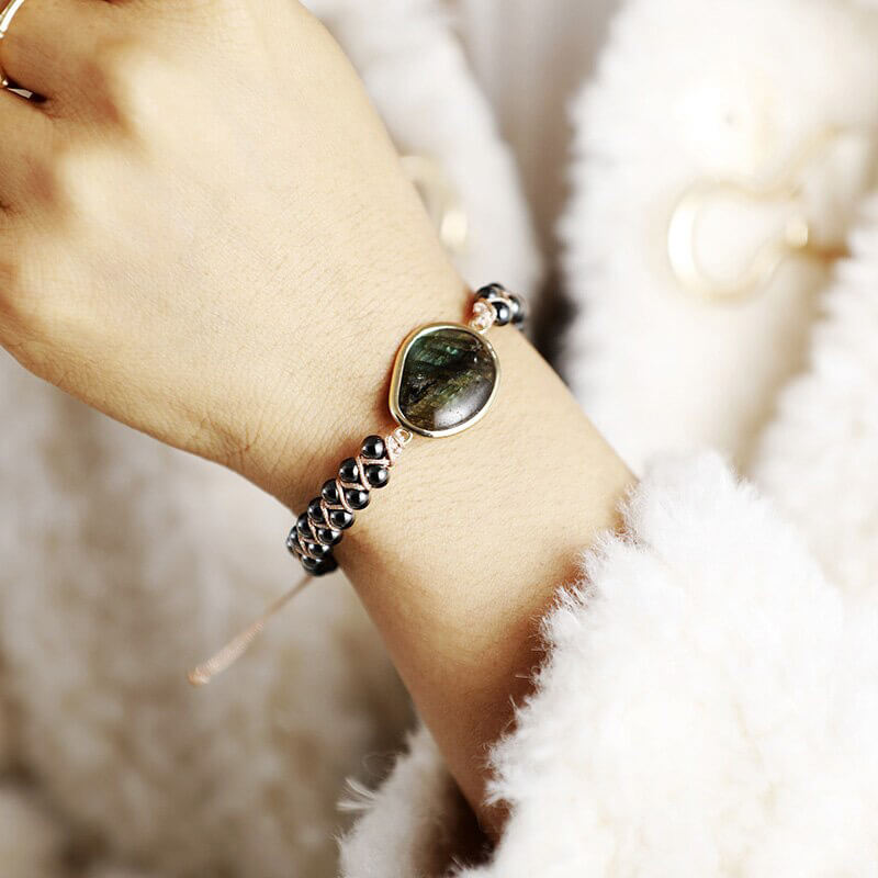 Image de Bracelet Tressé en Labradorite - Unbranded