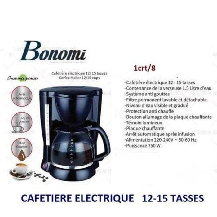 Cafetière Électrique avec Système de Filtre 12/15 tasse