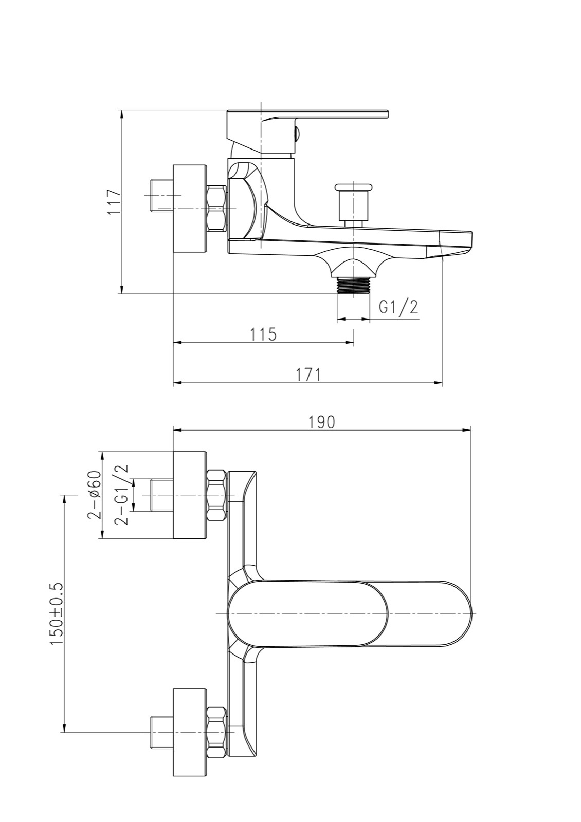 Image de Calvi Mitigeur Baignoire Chromé - Unbranded