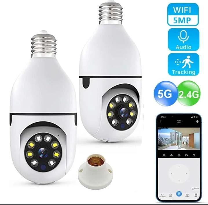 Image de Caméra de Surveillance Intelligente WiFi 1080P, Ampoule E27 Étanche et Rotative à 360° - Unbranded