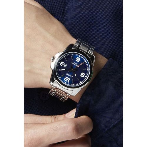 Casio Montre Homme Argente Bracelet En Acier Inoxydable