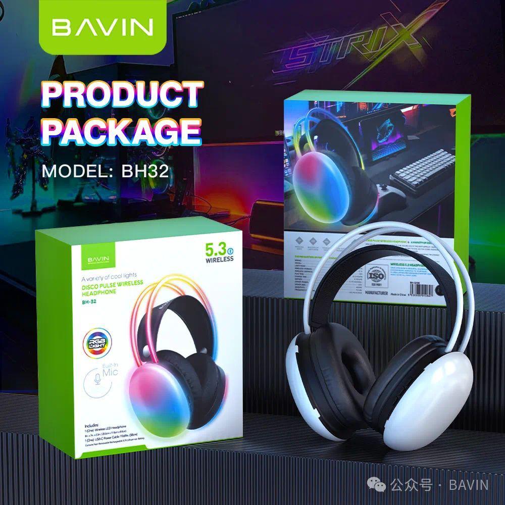 Image de Casque Bluetooth RGB sans fil BAVIN BH32 - Unbranded