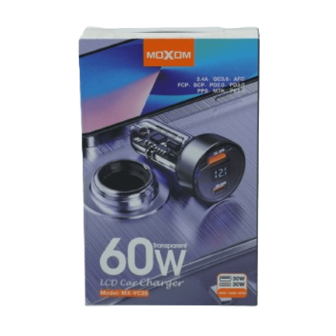 Image de Chargeur de Voiture 2 Port USB Type C 60W - MOXOM - Unbranded
