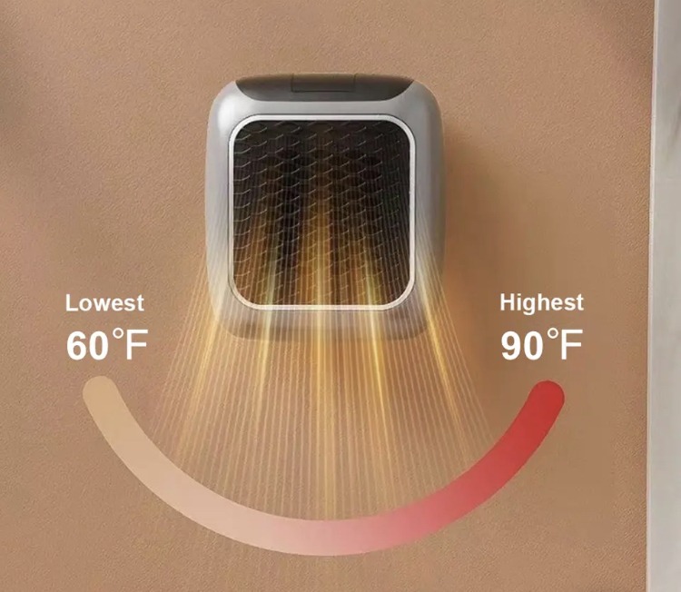 Image de Chauffage mini Radiateur Électrique Mural Ultrasilencieux 800W - Chauffage Domestique PTC - Unbranded