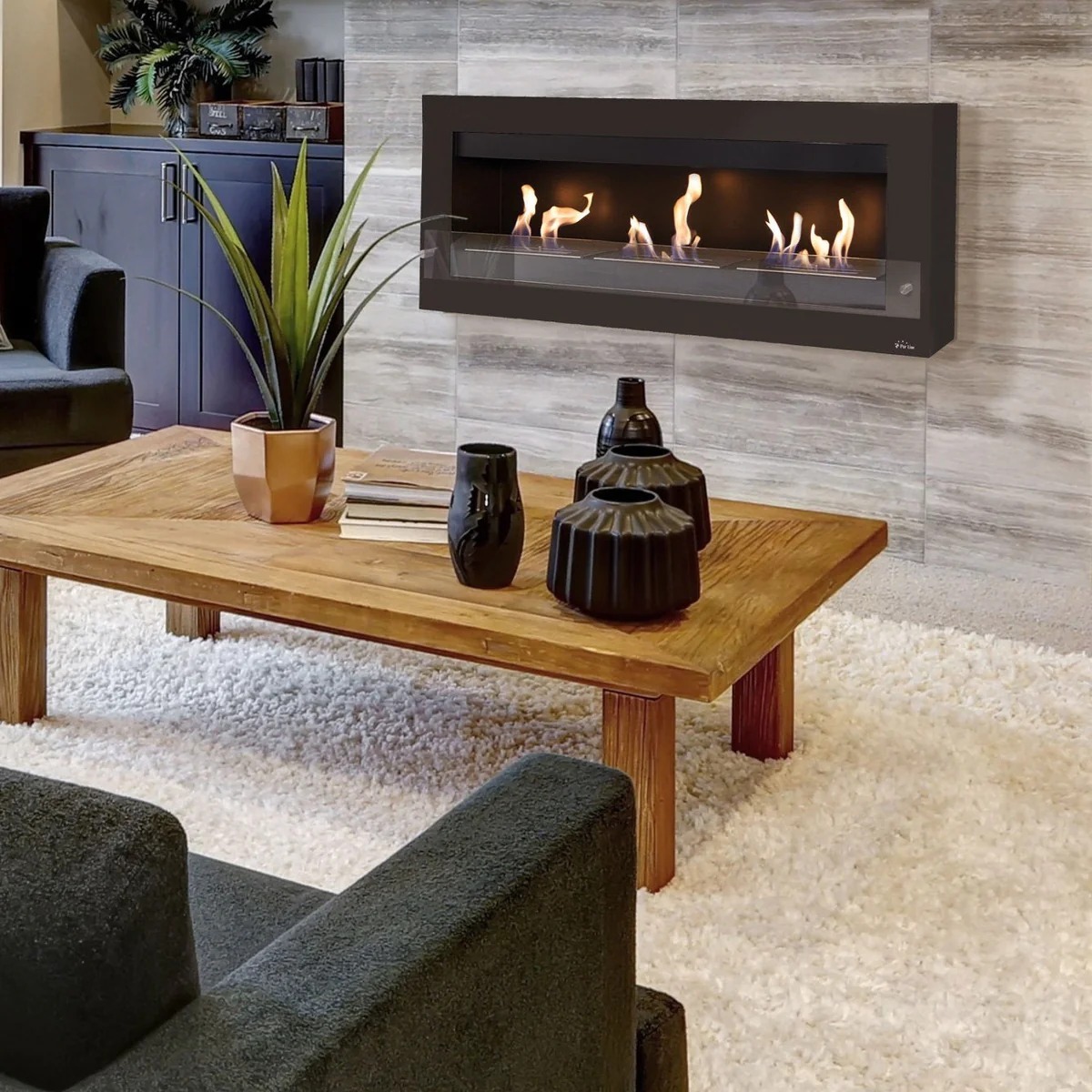 Image de Cheminées Intégrées dans des Meubles TV (1m/20cm) - Unbranded