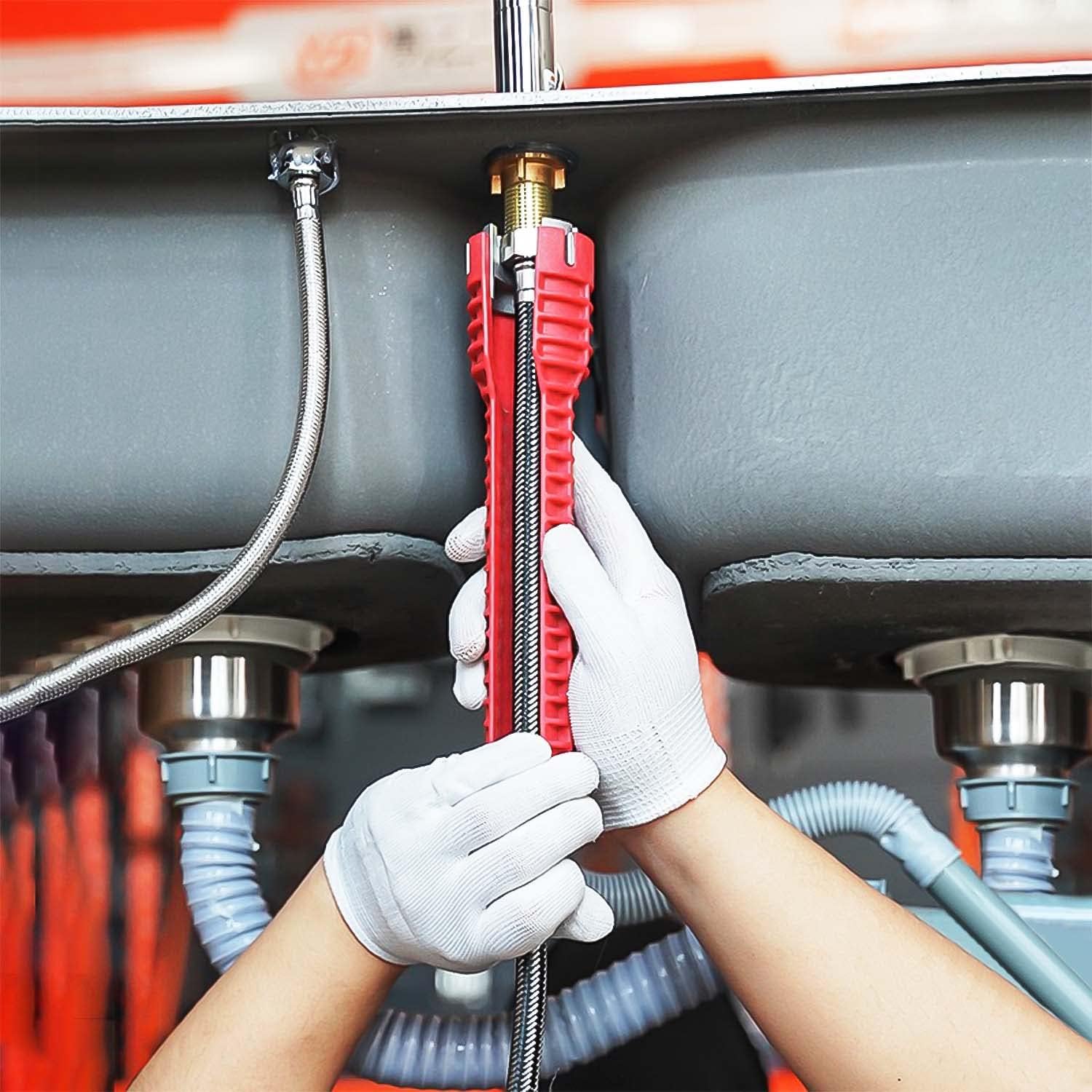 Image de Clé de lavabo multifonction – Outil de plomberie pratique pour installation facile - Unbranded