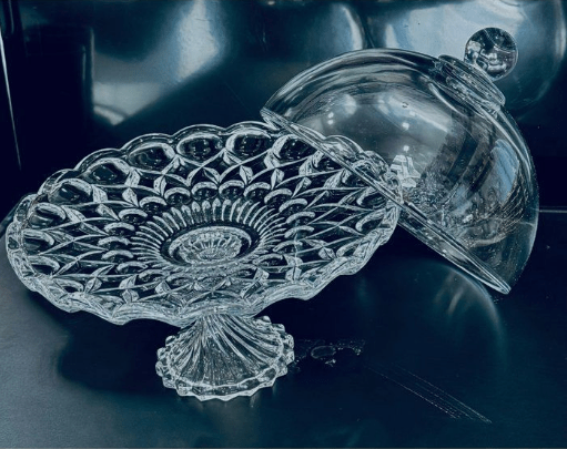 Image de Cloche en Cristal Présentoir à Gâteau, Support à Gâteau, Plat à Gâteaux sur Pied - Unbranded