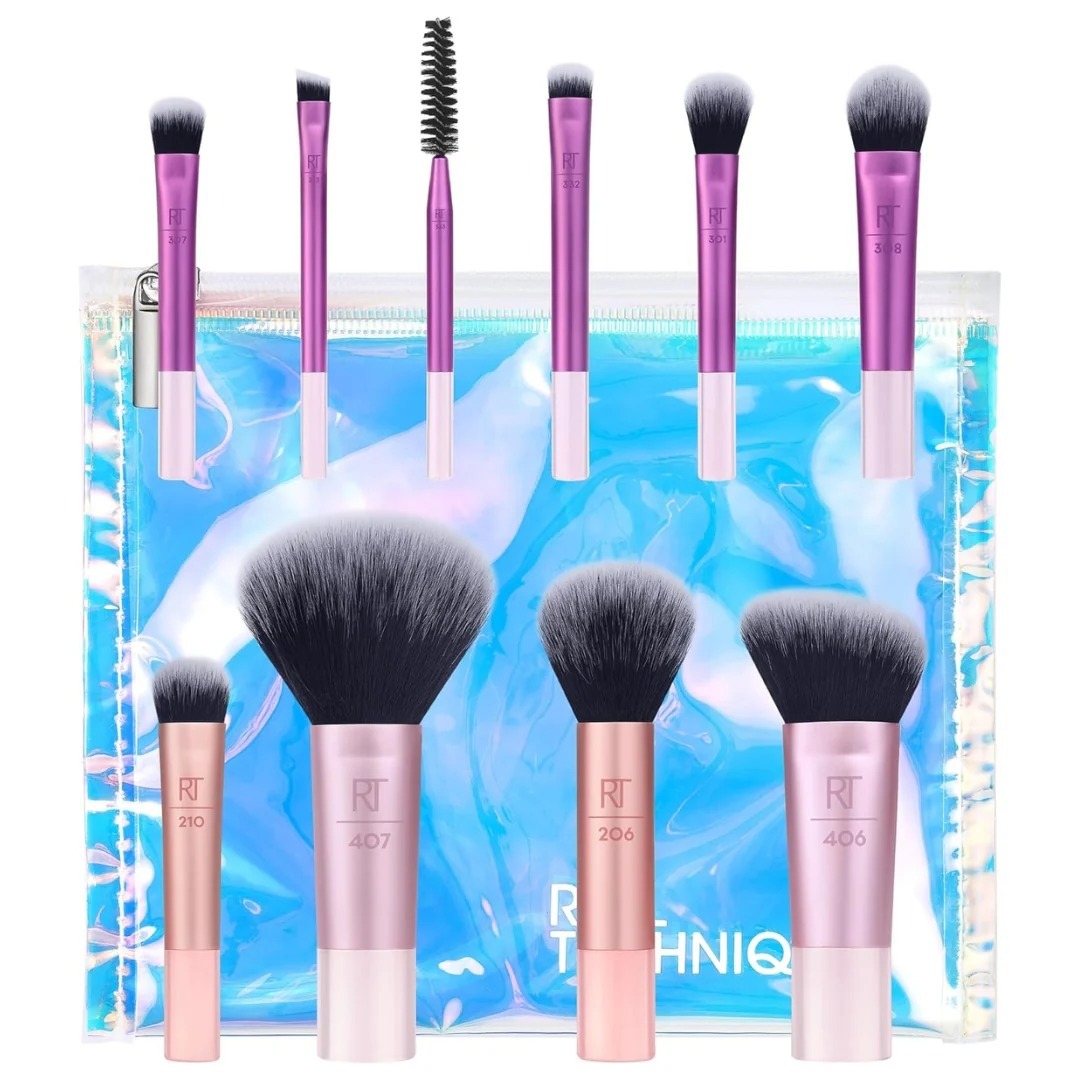 Coffret de 10 Mini Pinceaux de Maquillage pour Voyage + Trousse