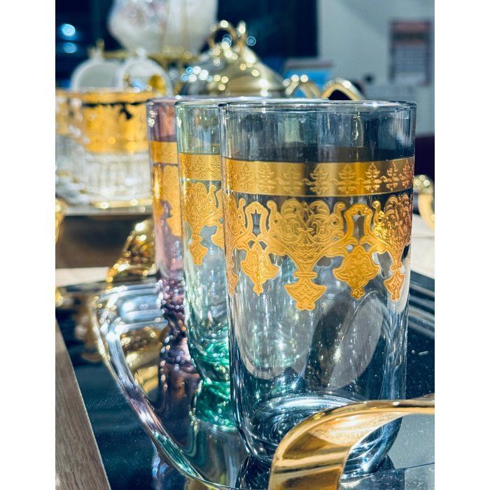 Image de Coffret de 6 Verres en cristallin - Multi Couleurs - 280 ml - Cristal - Set de 6 - Élégance et Qualité - Unbranded