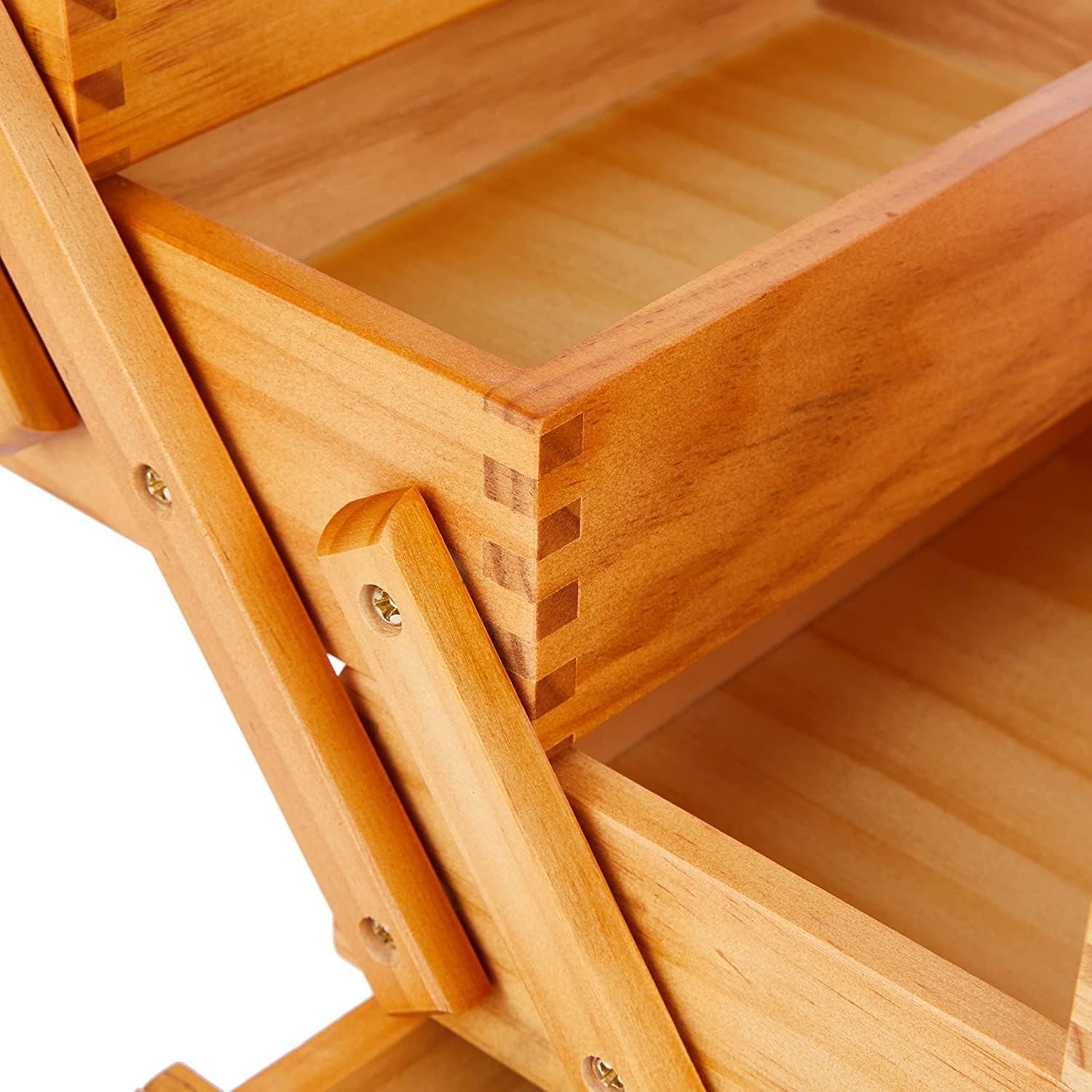 Image de Coffret de rangement en bois à 4 niveaux pour loisirs créatifs, couture, cadeau de passe-temps, 23 x 41 x 28 cm - Unbranded