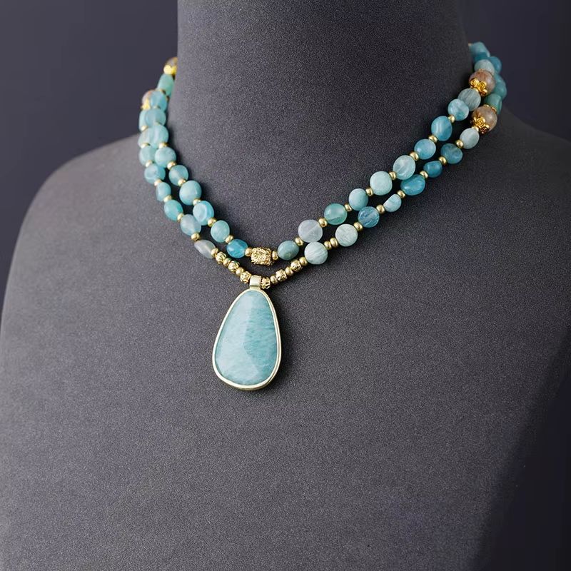 Image de Collier et Pendentif en Amazonite - Unbranded