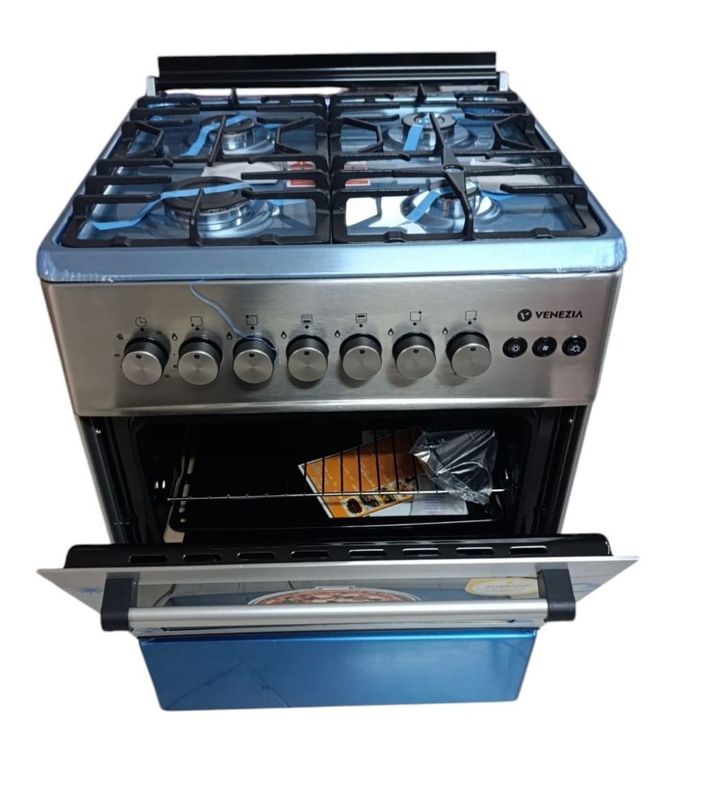 Image de CUISINIERE à Gaz VENEZIA 4 FEUX 60 x 60 cm Eclairage intérieur et ventilateur - Unbranded