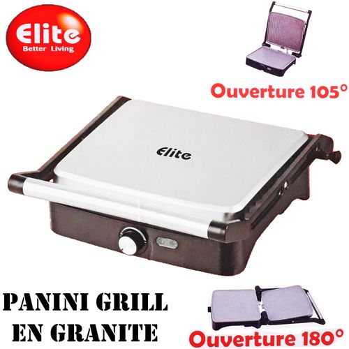 Image de Elite Grill Panini et Barbecue 2-en-1 en Granite Antiadhésif – 2000W - Unbranded