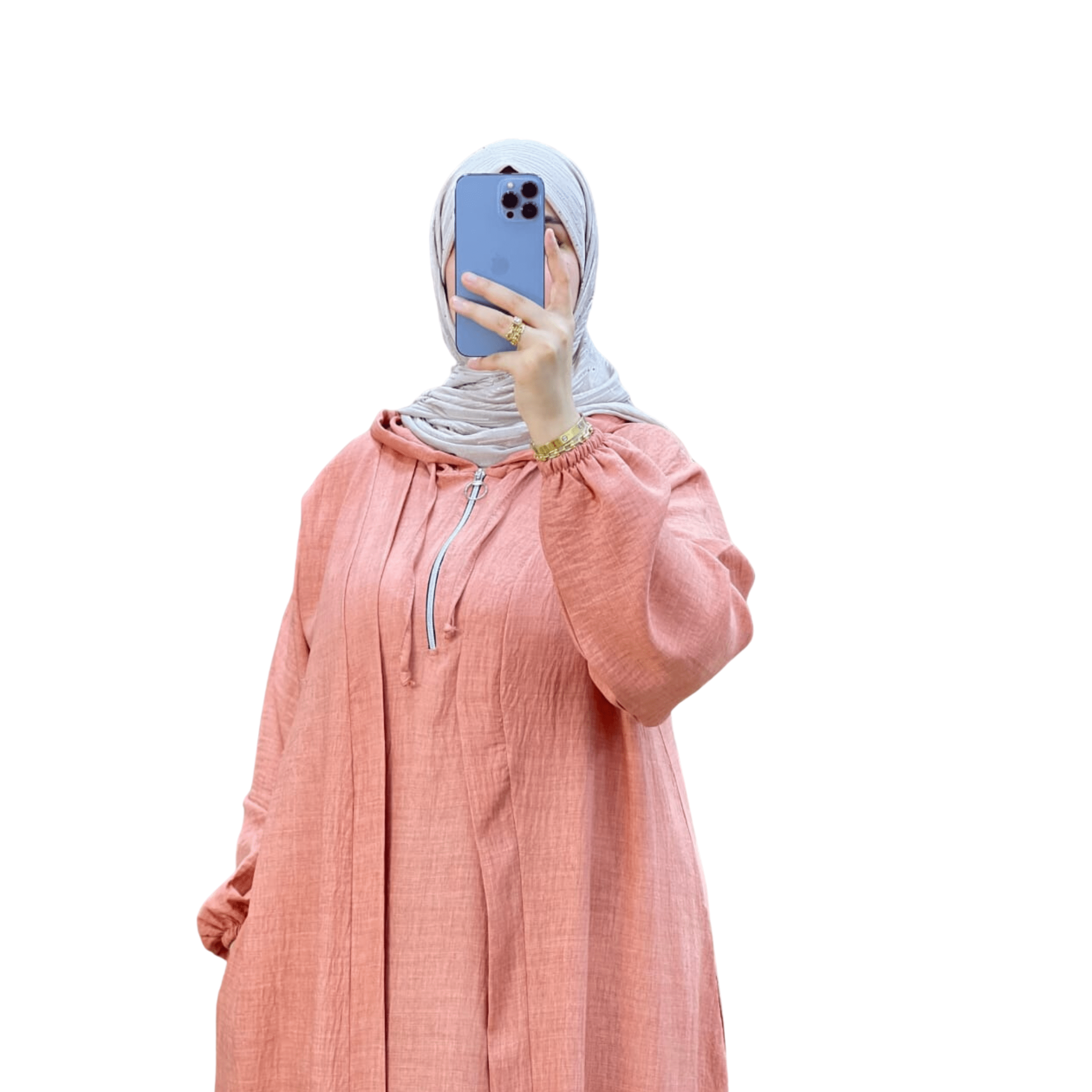Image de Ensemble 2 pièces en lin Chemise à manches longues boutonnée et pantalon Robe Abaya "Tenues de Dubaï" - Unbranded
