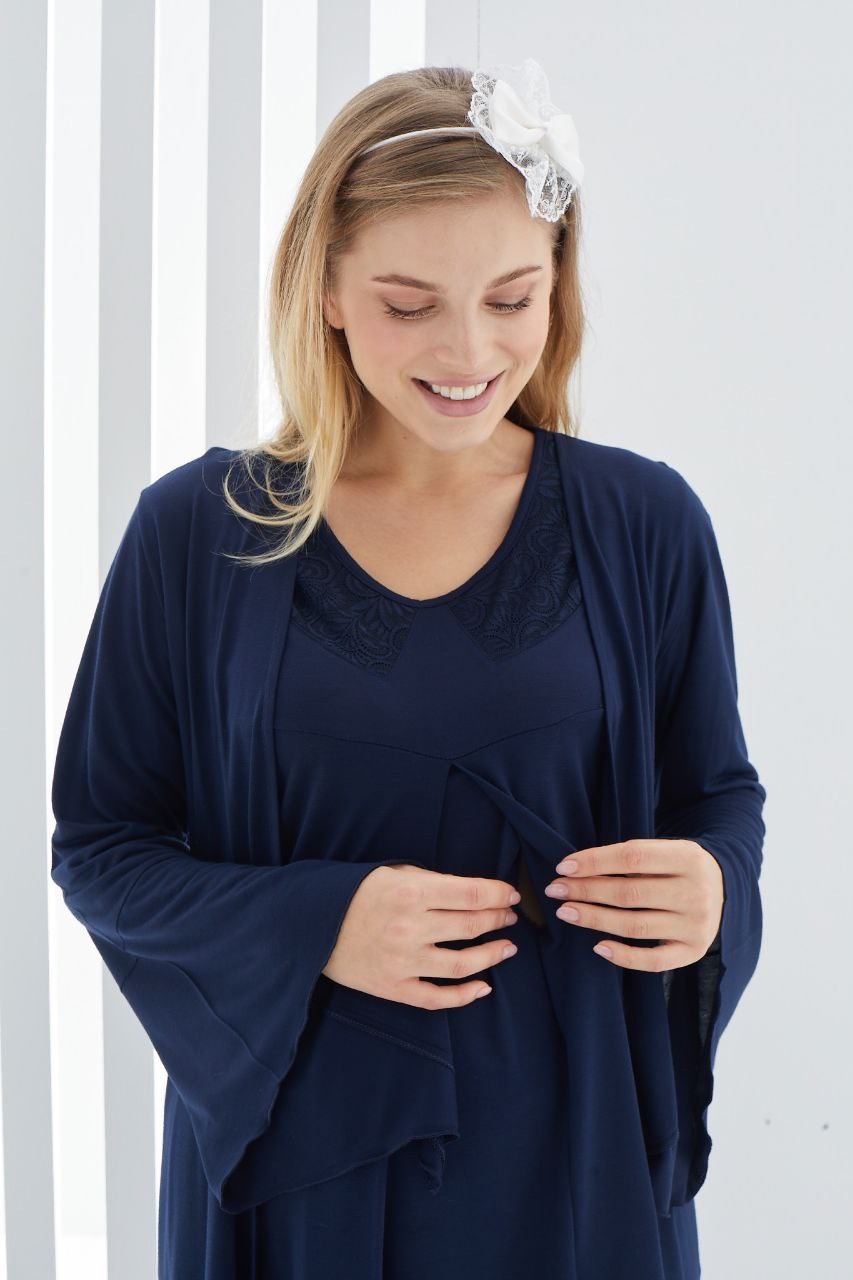 Image de Ensemble 3 pièces pyjama grossesse et allaitement - Unbranded